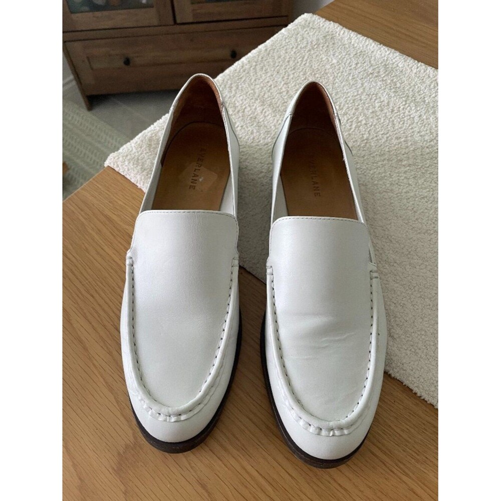 Everlane The Modern Loafer Women 9.5 White Leather Pointed Toe